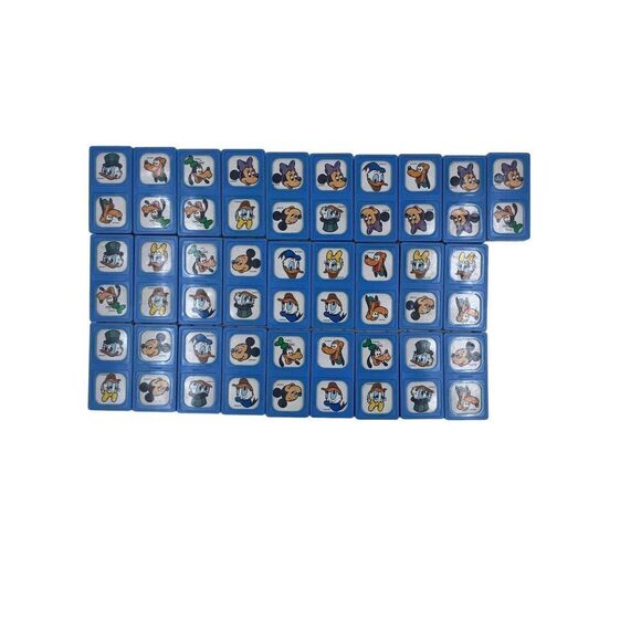 1976 Mickey & Friends Disney /Replaceent / Disneyworld Blue Dominoes Vintage 28 - Picture 1 of 4